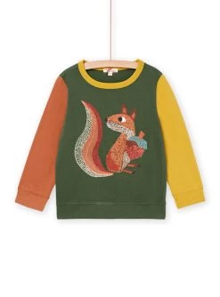 T-shirt à Manches Longues Bicolores à Motif écureuil -Dpam 22W902Q2TML 609 3