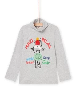 Sous-pull Manches Longues Gris Chiné