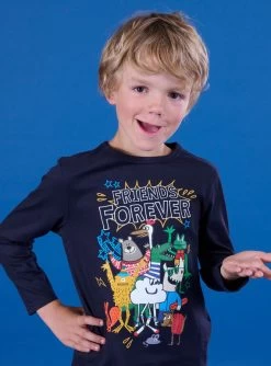 Tee Shirt Manches Longues Bleu