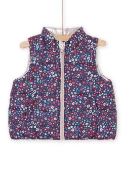 Doudoune Sans Manches Réversible à Imprimé Fleurs