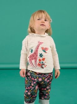 T-shirt écru Manches Longues Et Col En Voile