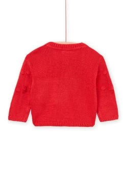 Cardigan Rouge à Animation Jacquard -Dpam 22WG09P1CAR 502 5
