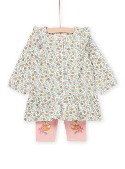 Robe à Imprimé Fleurs Et Legging Uni