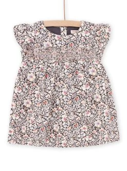 Robe à Smocks à Imprimé Fleuri