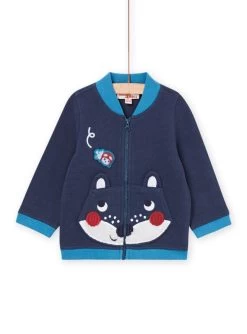 Gilet Uni Marine Avec Animations Sur Les Poches