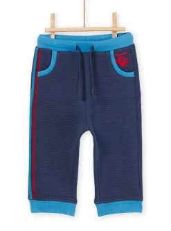 Pantalon Uni Avec Ceinture Et Bas De Jambe Contrastés