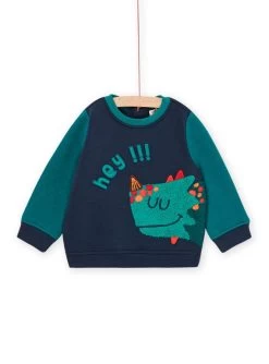 Sweat Bleu à Animation Dinosaure Multi-techniques -Dpam 22WG10P1SWE C203 3