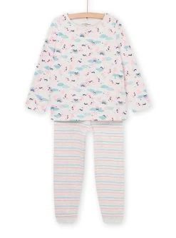 Pyjama Long à Imprimé Arc-en-ciel Et à Rayures