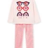 Pyjama T-shirt Et Pantalon En Velours à Imprimé Lunettes. -Dpam 22WH1134PYJ 307 1