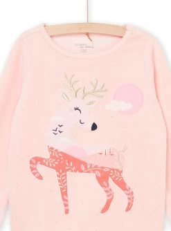 Pyjama T-shirt Et Pantalon En Velours à Motif Cerf -Dpam 22WH1135PYJ D327 3