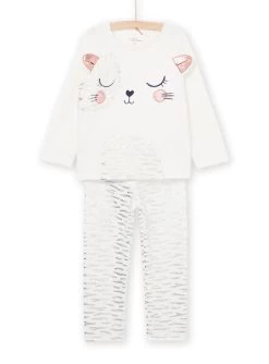 Pyjama T-shirt Et Pantalon En Velours à Imprimé Chat