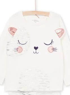 Pyjama T-shirt Et Pantalon En Velours à Imprimé Chat -Dpam 22WH1139PYJ 001 3