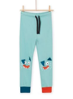 Pyjama Long Gris Chiné Et Turquoise -Dpam 22WH1213PYJ J920 4