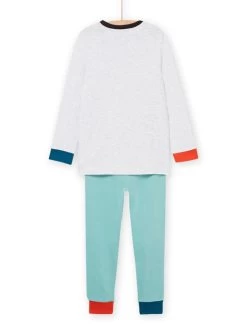 Pyjama Long Gris Chiné Et Turquoise -Dpam 22WH1213PYJ J920 6