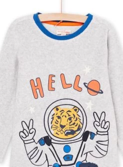 Pyjama T-shirt Et Pantalon En Velours à Animation Fusée -Dpam 22WH1238PYJ J922 3