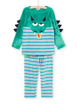 Pyjama T-shirt Et Pantalon En Velours à Animation Dragon -Dpam 22WH1239PYJ 600 1 1