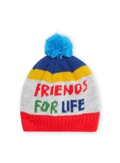 Bonnet à Rayures Et Lettrage