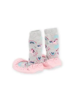 Chaussons Chaussette à Imprimé Licornes Et Arc-en-ciel -Dpam 22XK3542D08 943 3