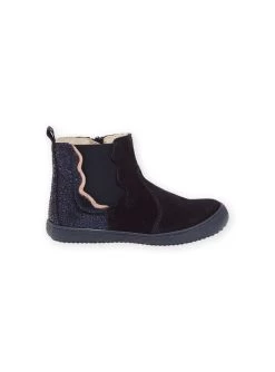 Chelsea Boots En Croûte De Cuir Marine Avec Détails Fantaisie à L'arrière -Dpam 22XK3581D0D 070 3