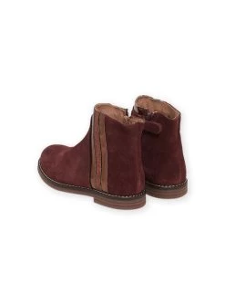 Boots En Croûte De Cuir Bordeaux -Dpam 22XK3582D0D 503 3