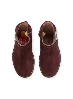 Boots En Croûte De Cuir Bordeaux -Dpam 22XK3582D0D 503 4