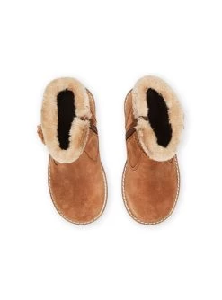 Boots En Croûte De Cuir Avec Col Fourré -Dpam 22XK3591D10 804 4