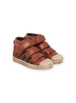 Baskets Montantes En Cuir Camel