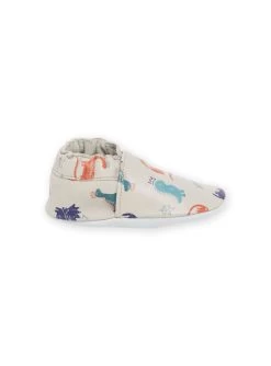 Chaussons En Cuir Souple à Imprimé Dinosaures -Dpam 22XK3842D3S J906 3