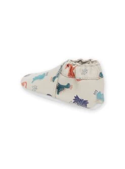 Chaussons En Cuir Souple à Imprimé Dinosaures -Dpam 22XK3842D3S J906 4