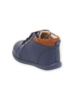 Bottillons En Cuir Lisse Marine à Semelle Fine -Dpam 22XK3873D0F 070 4