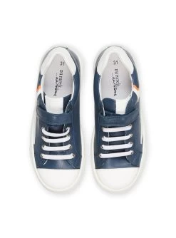 Baskets En Cuir Bleu Marine -Dpam 23KK3623D3F 070 14