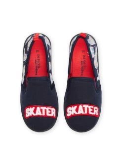 Chaussons Bleu Marine à Imprimé Skate Et Lettrage -Dpam 23KK3641D0B 070 14
