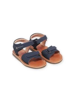 Sandales Bleu Marine En Cuir