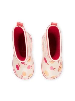 Bottes De Pluie Roses à Imprimé Chats Et Fruits -Dpam 23KK3711D0C 030 13