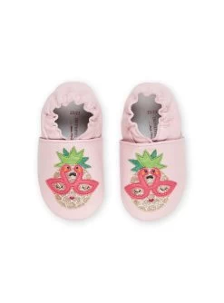Chaussons En Cuir Roses Avec Patch Ananas à Paillettes -Dpam 23KK3743D3S 030 14
