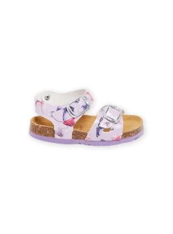 Sandales Mauve En Cuir à Imprimé Papillons -Dpam 23KK3761SLB 328 13