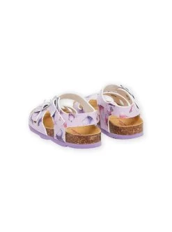 Sandales Mauve En Cuir à Imprimé Papillons -Dpam 23KK3761SLB 328 14