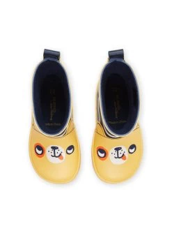 Bottes Jaunes Et Bleu Marine à Imprimé à Rayures Et Motif Tête De Chien -Dpam 23KK3811D0C 010 14