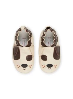 Chaussons En Cuir Beiges à Motif Chien -Dpam 23KK3841D3S 080 14