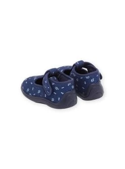 Chaussons Forme Salomé Bleu Marine à Imprimé Poissons -Dpam 23KK3842D0A 070 13