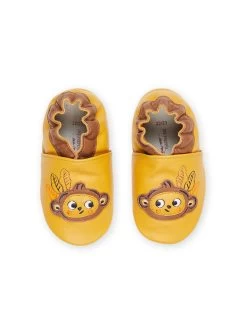 Chaussons En Cuir Jaunes Avec Patch Singe -Dpam 23KK3843D3S 010 14