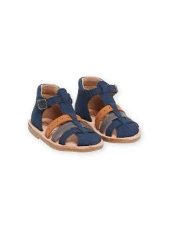 Sandales Bleu Marine En Cuir