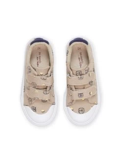 Baskets En Toile Beiges à Imprimé Tigres Et Lions -Dpam 23KK3873D16 080 14