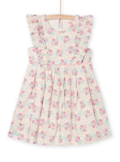 Robe Rose à Imprimé Fleuri