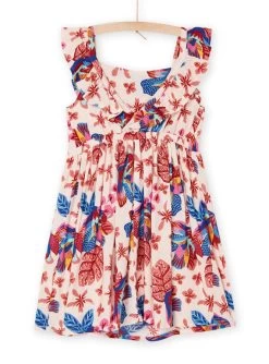 Robe Rose Poudré à Imprimé Exotique Enfant Fille -Dpam 23S901G2ROB D327 13