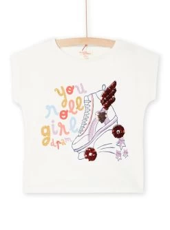 T-shirt Blanc à Animation Roller