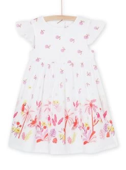 Robe Blanche à Imprimé Fantaisie