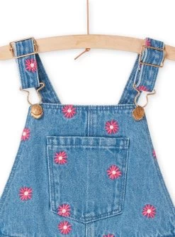 Salopette En Jean Bleue à Broderies Fleuries -Dpam 23S901T1SAC P272 12