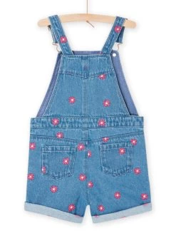 Salopette En Jean Bleue à Broderies Fleuries -Dpam 23S901T1SAC P272 13