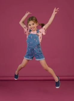 Salopette En Jean Bleue à Broderies Fleuries -Dpam 23S901T1SAC P272 3